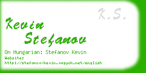 kevin stefanov business card